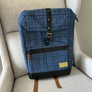 Hex Blue Quilted Backback